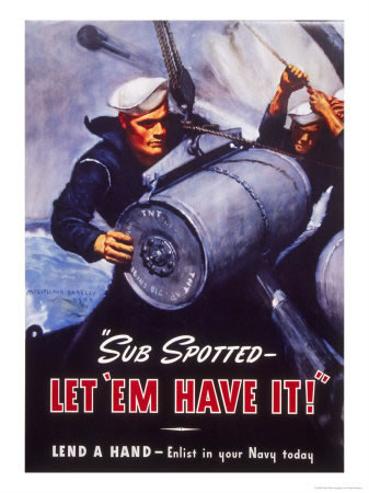 Navy Recruiting Poster "Sub Spotted"